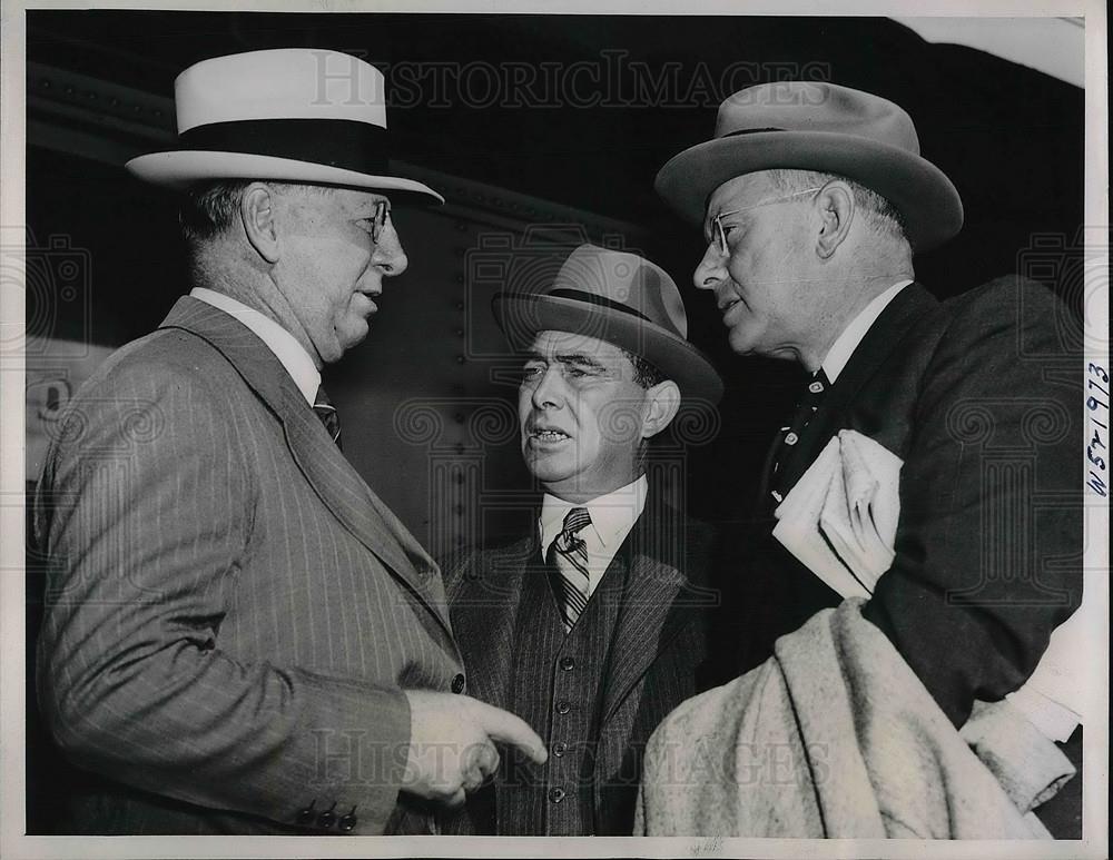 1939 Press Photo Col Frank Knox, Joseph Martin and Ale Landon at conference - Historic Images