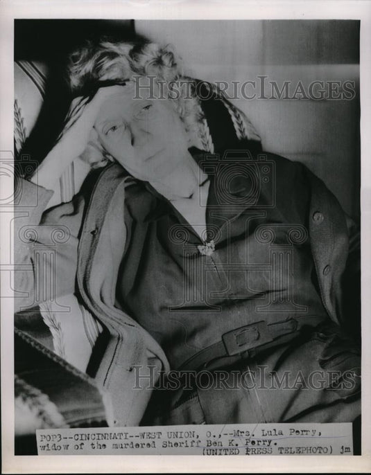 1953 Press Photo Cinncinati, Ohio Mrs Lula Perry, widow of murdered sheriff - Historic Images
