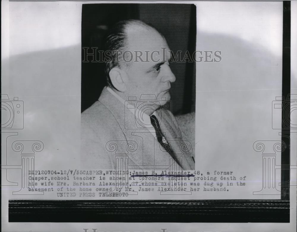 1955 Press Photo James B. Alexander, Former Casper School Teacher - Historic Images