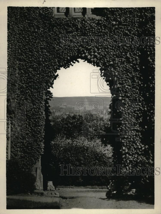 1929 Press Photo View of a Cathedral Church Grounds - neb47589 - Historic Images