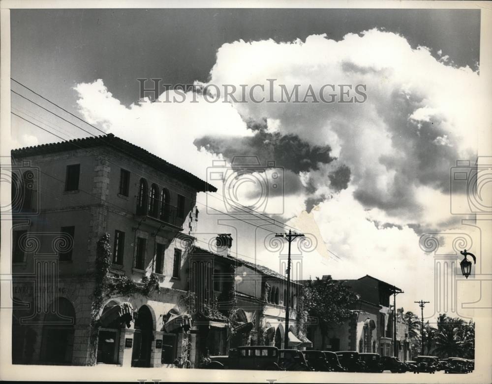 1936 Press Photo Palm Beach Avenue shopping area of Palm Beach, Fla - neb49352 - Historic Images