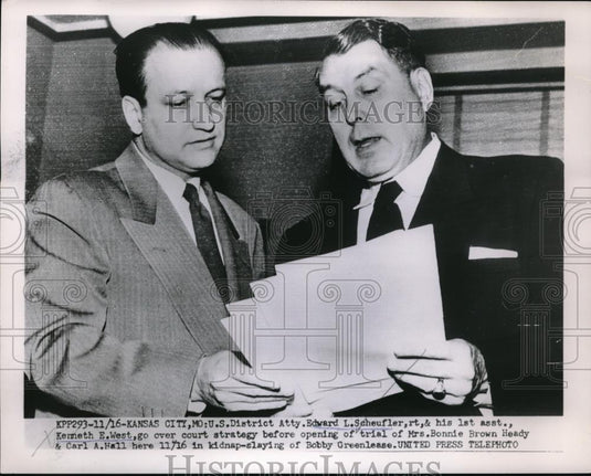 1953 Press Photo US DA Ed Scheufler & asst Ken Est in Kansas City, Mo - Historic Images