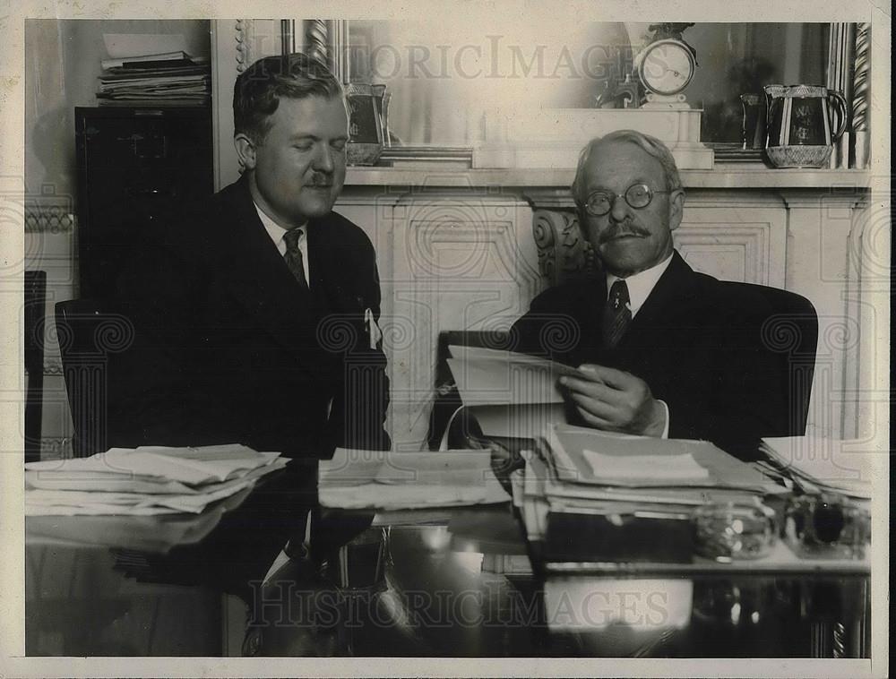 1927 Press Photo John Thomas Taylor &amp; Judge Green During Conference - Historic Images