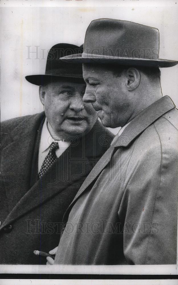 1958 Press Photo Ernst Lemmer Talks with West Berlin&#39;s Mayor Willy Brandt - Historic Images