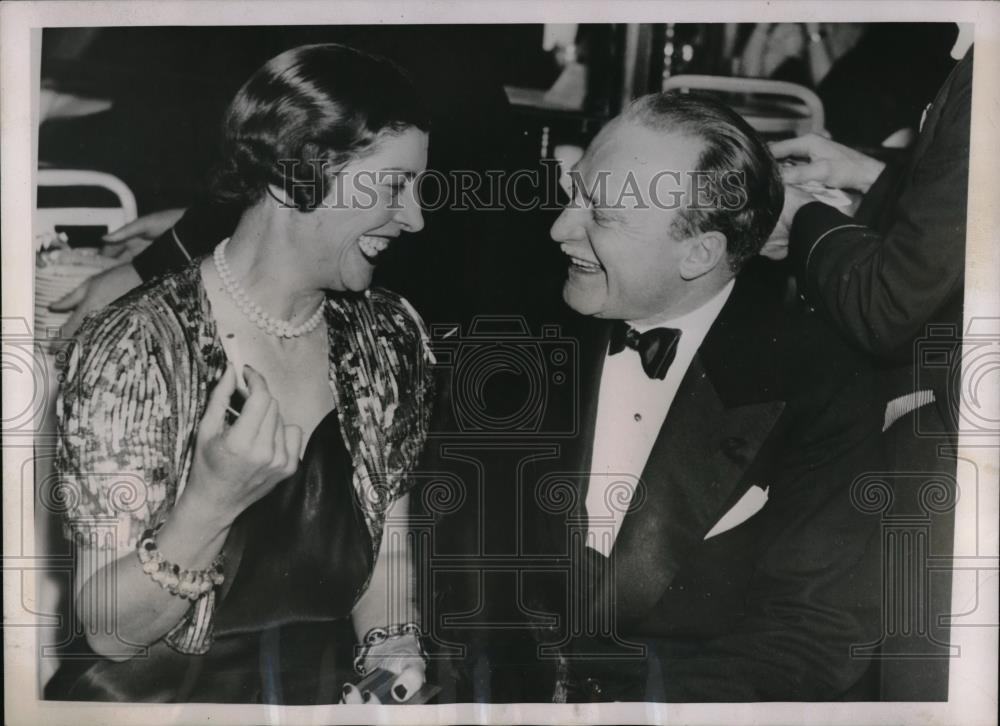 1937 Press Photo NYC, Mrs Henry Gray &amp; Marquis De Polignac - Historic Images