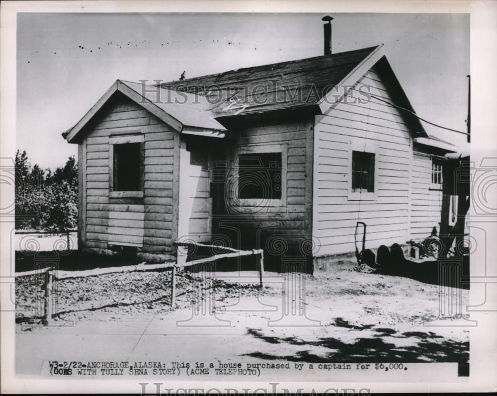 1951 Press Photo House Purchase by a Captain for $6,000 in Anchorage - Historic Images