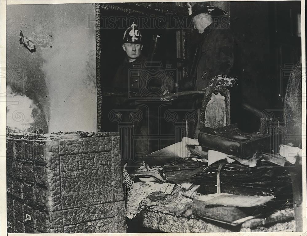 1929 Press Photo firemen at scene of University of California Hospital fire - Historic Images