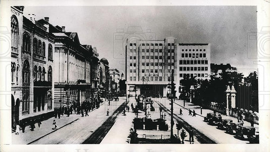 1941 Press Photo Belgrade's Royal Square before Germay bombed it - Historic Images
