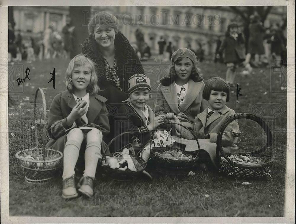 1929 Press Photo Mrs. Clyde Kelly &amp; Children Mary Jane,Ruth,Hilda &amp; Clyde Kelly - Historic Images