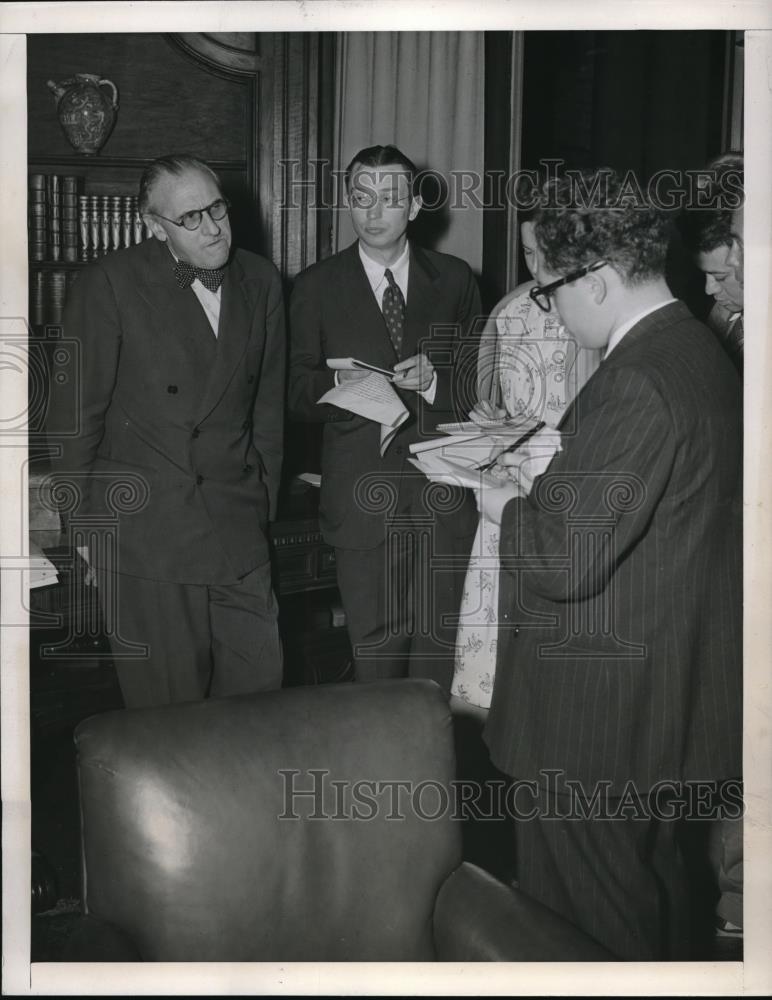 1945 Press Photo Wash.D.C. Alberto Tarchiani, Italian Amb to US at his Embassy - Historic Images