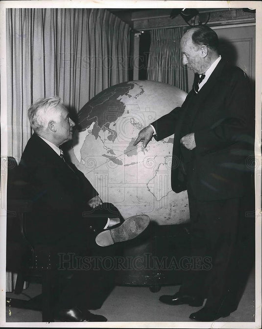 1962 Press Photo UN Amb Adlai Stevenson & Senator Ken keating of NY - Historic Images