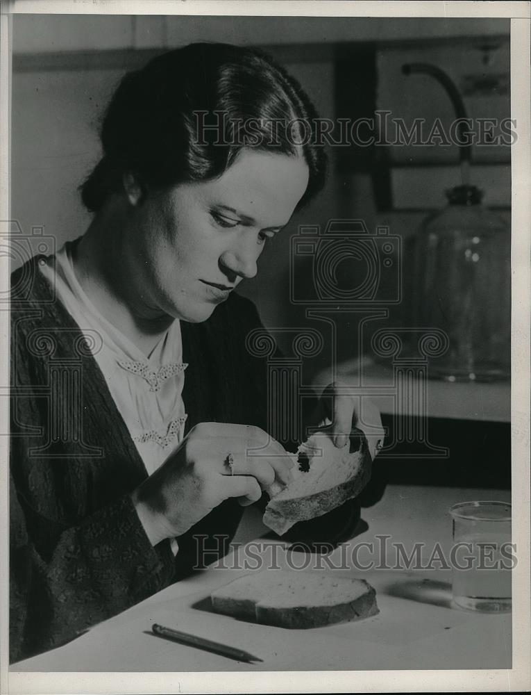 1937 Press Photo Lucy E.Hood of US Dept of Agri testing blood - Historic Images