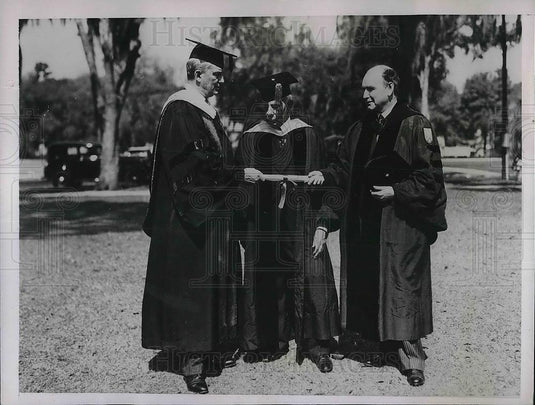 1936 Press Photo Owen Young, Dr. Hamilton Holt, I. Bachellor, Rollins College - Historic Images
