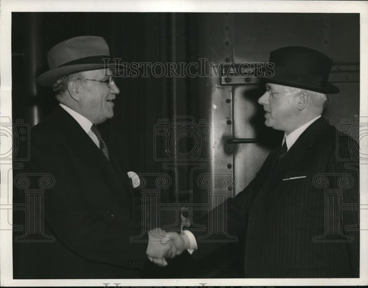 1941 Press Photo Ernest Lapointe Bids Farewell to New Zealand's Peter Freser - Historic Images