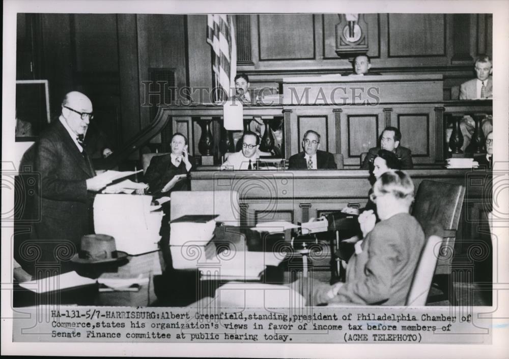 1951 Press Photo Albert Greenfield Pres. Philadelphia Chamber Commerce - Historic Images