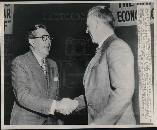 Press Photo Sen. Claude Pepper Henry A. Wllace - Historic Images