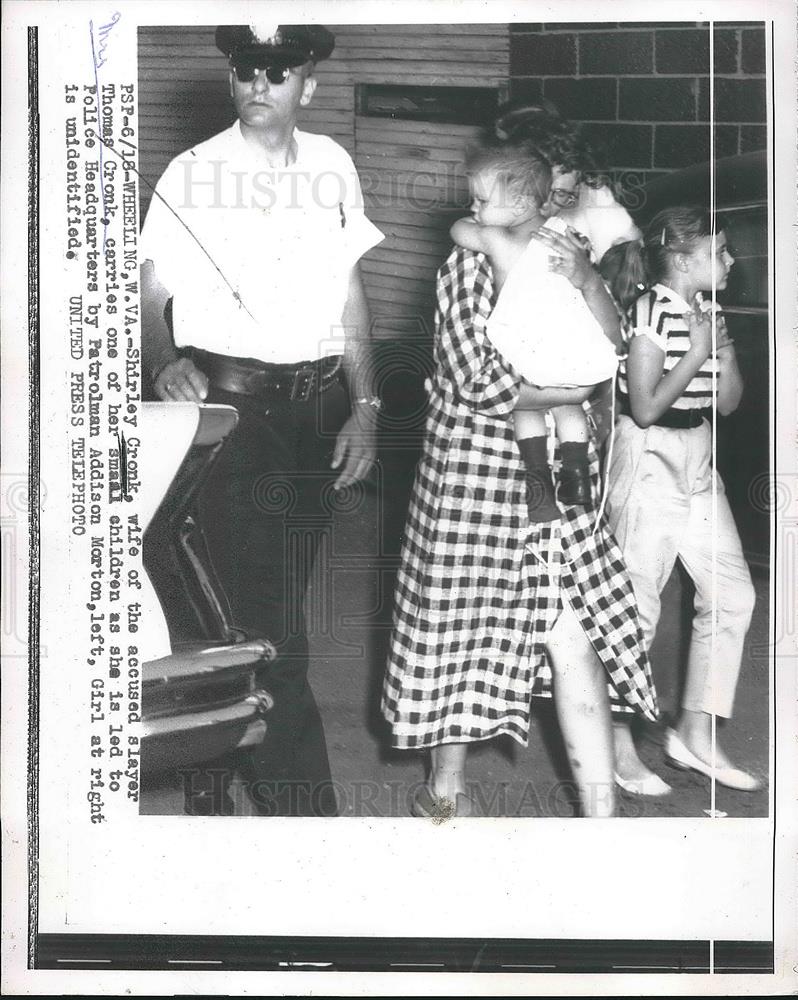 1957 Press Photo Shirley Cronk, wife of killer Thomas Cronk, Wheeling, VA - Historic Images