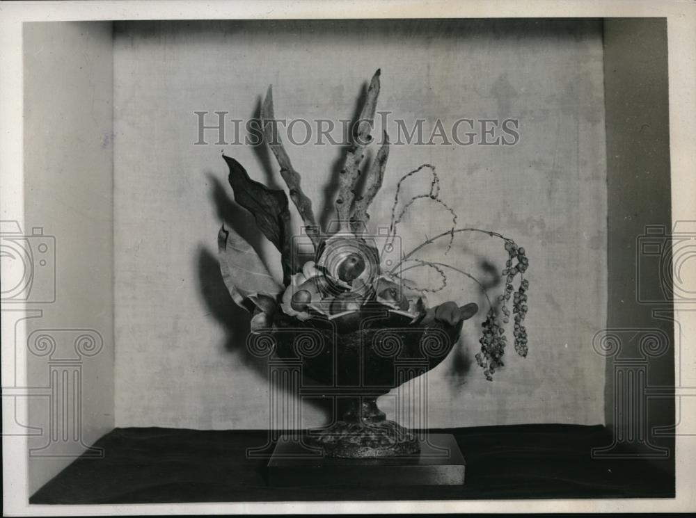 1939 Press Photo Exhibit Florence Frame International Flower Show 3rd place win - Historic Images