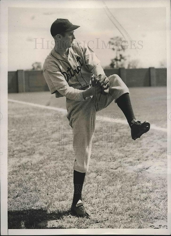 1941 Press Photo Lakeland, Fla Tiger pitcher Floyd Campbell at spring training - Historic Images