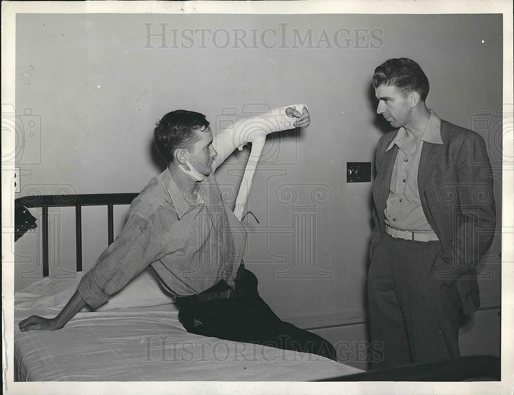 1938 Press Photo Okla HS baseball player injured, Warren Brewer - Historic Images