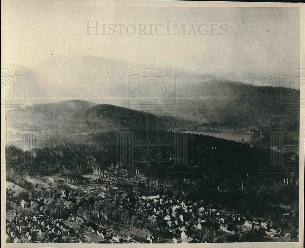 1947 Press Photo Aerial of Maine Forest Fire - Historic Images