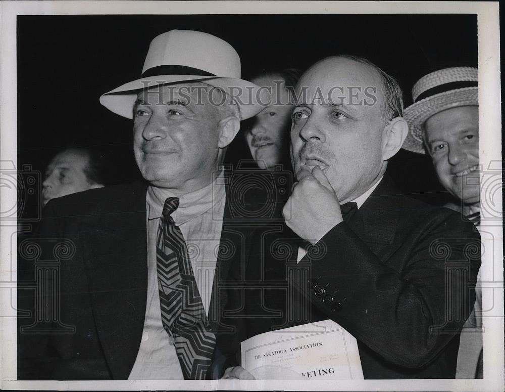 1939 Press Photo Gimbel&#39;s Owner Bernard Gimbel Col Hartfield ringside Yankee - Historic Images