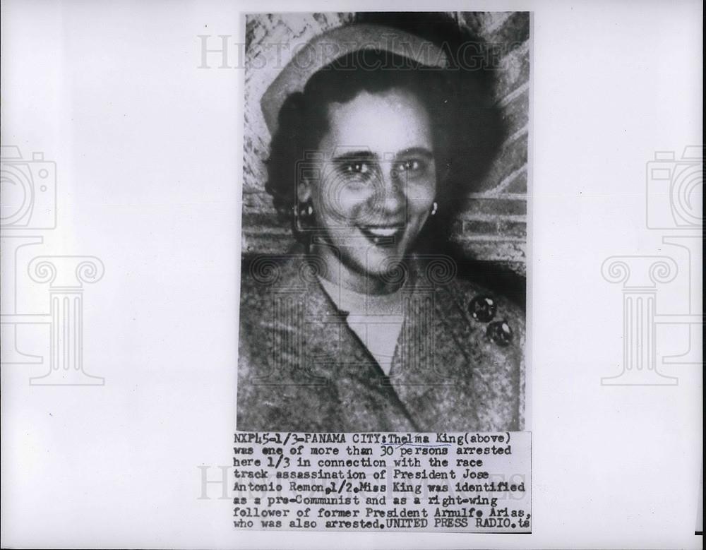 1955 Press Photo Thelma King after her arrest in Panama City - Historic Images