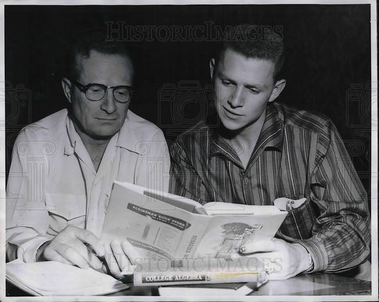 1956 Press Photo Edgar & Gary Knox Pre-Engineering Students - Historic Images
