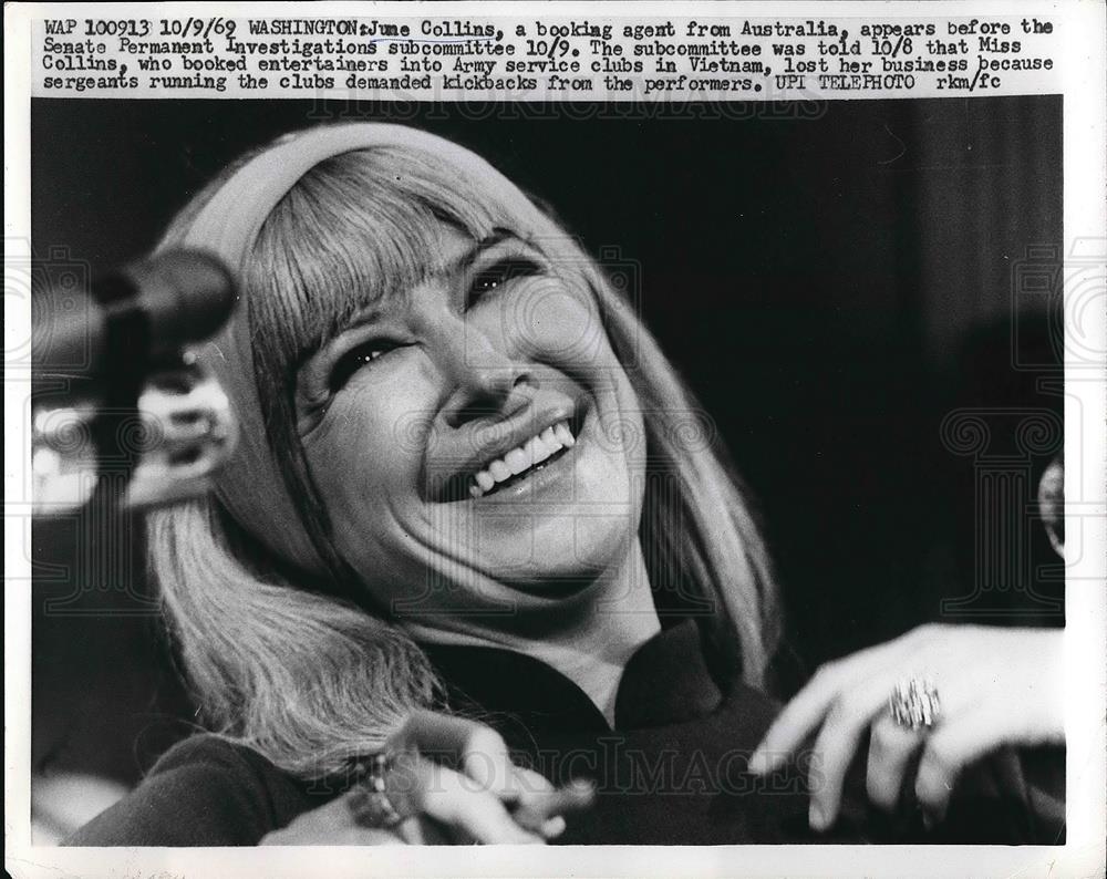 1969 Press Photo June Collins appearing before Senate Subcommittee - Historic Images