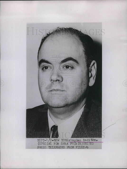1954 Press Photo Bogdan Raditsa, Writer and Yugoslav Diplomat - Historic Images