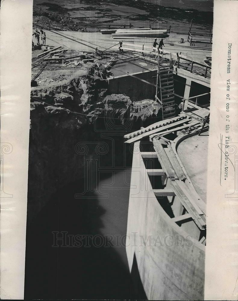 1936 Press Photo Downstream View Of One Of The Fish Elevators - Historic Images