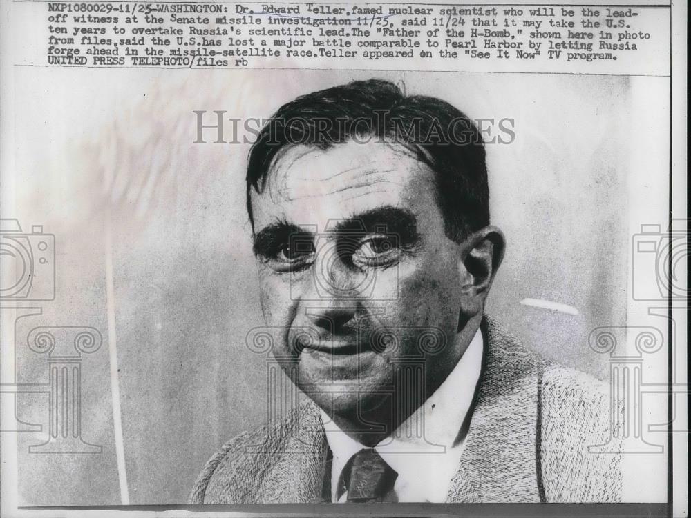 1957 Press Photo Dr. Edward Teller, Nuclear Scientist - Historic Images