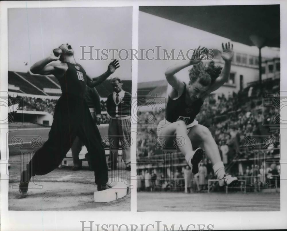 1954 Press Photo O Grgalka and N Dvalishvili Compete In Worker&#39;s Sport Festival - Historic Images