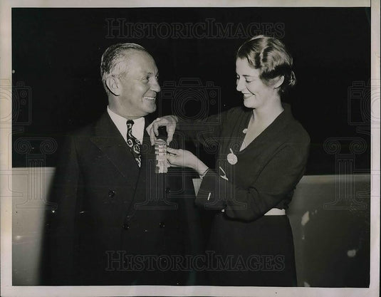 1936 Press Photo Mr and Mrs Lawrence Wood Roberts Jr at Democratic convention - Historic Images