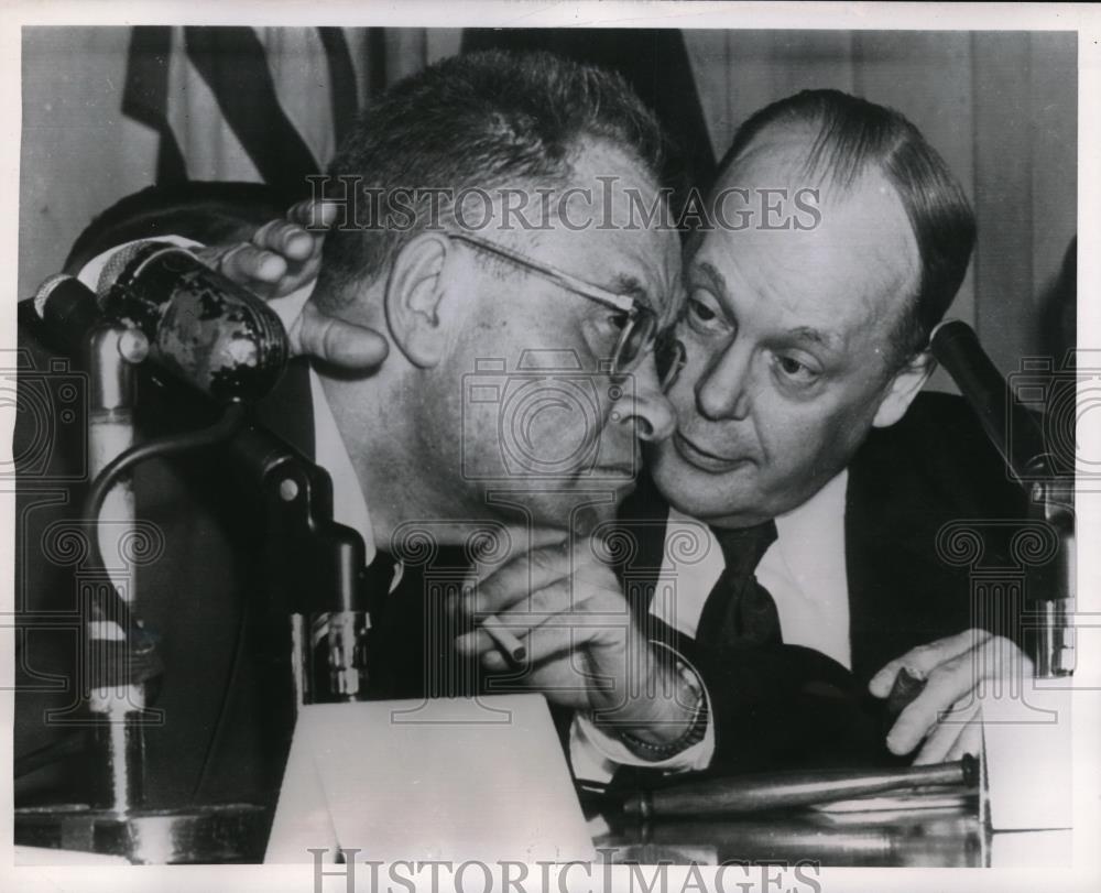 1954 Press Photo Chairman Sen. Karl Mundt, Ray Jenkins, Special Counsel - Historic Images