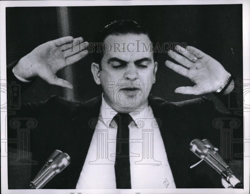 1956 Press Photo Gov. Frank Clement of Tennessee Using Hand Gestures in Speech - Historic Images