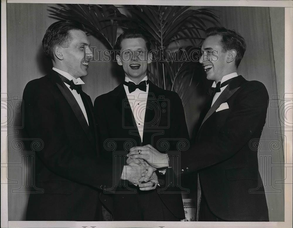 1937 Press Photo Traveling Scholarships, Rbt Root,Fred Pannwitt, Richard Baker - Historic Images