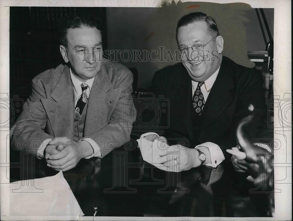 1946 Press Photo Rep Charles Halleck &amp; Re Clarence Brown in D.C. - Historic Images