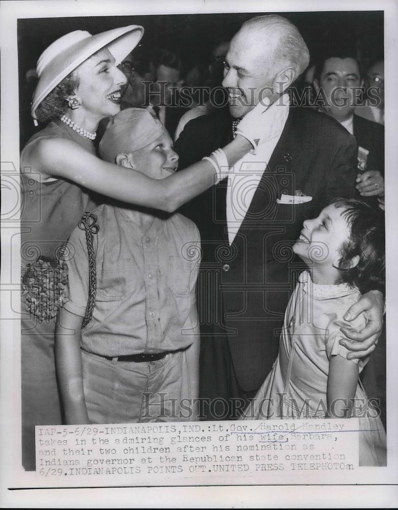 1956 Press Photo Indianapolis, Ind Lt Gov Harold Bradley &amp; family - Historic Images