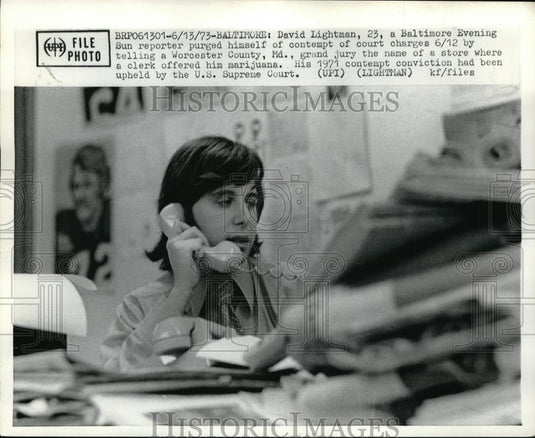1973 Press Photo Baltimore, MD David Lightman, evening Sun reporter - neb50172 - Historic Images