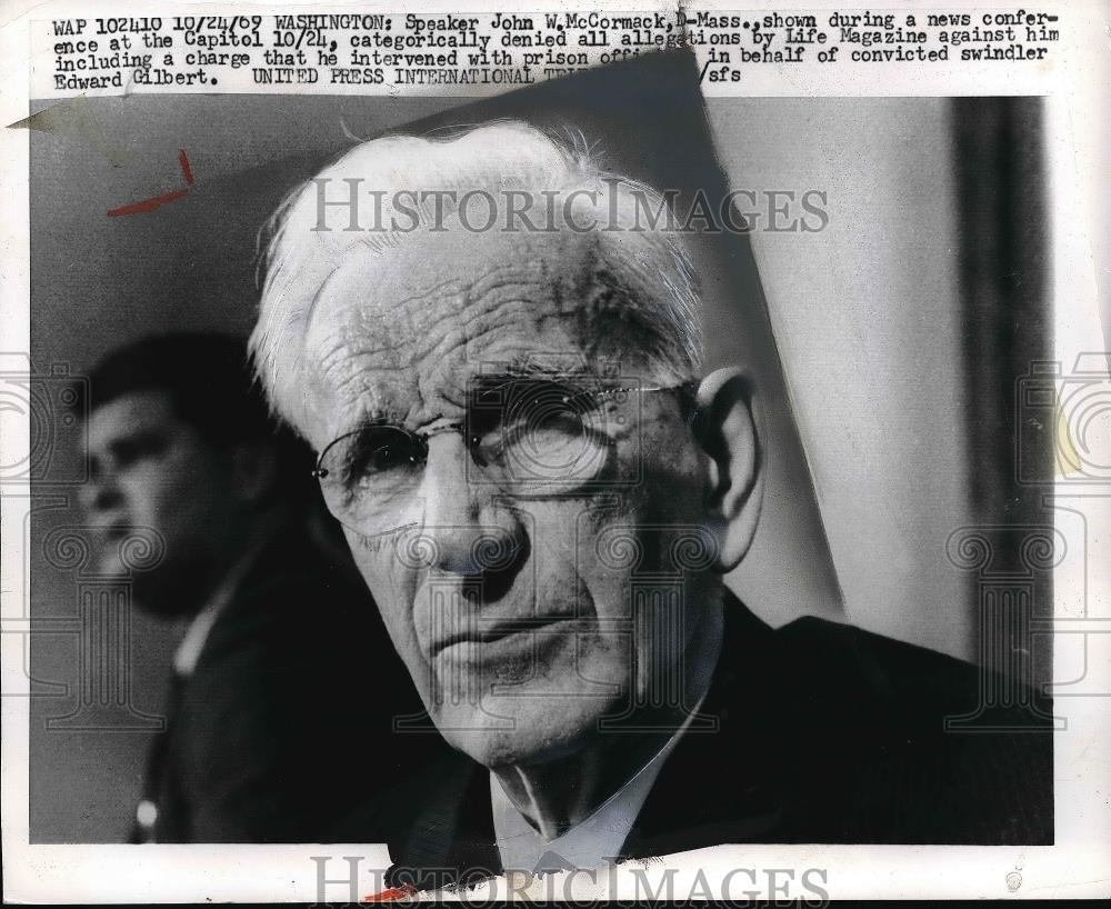 1969 Press Photo D.C. Speaker John W McCormack D-Mass. - neb24607 - Historic Images