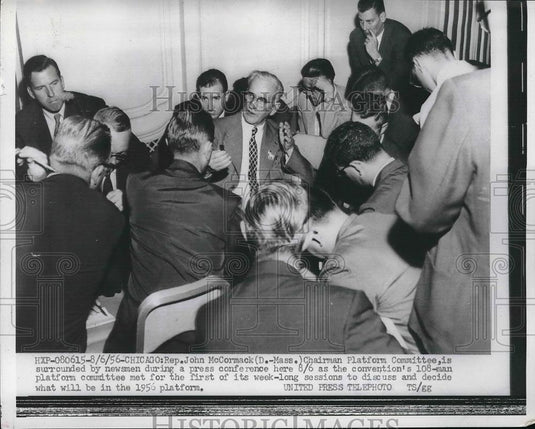 1956 Press Photo Chicago, Rep John McCormack at convention - Historic Images
