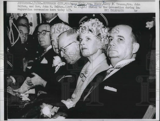 1960 Press Photo J Blair & wife , Harry Truman & wife, J Dalton, inauguration - Historic Images