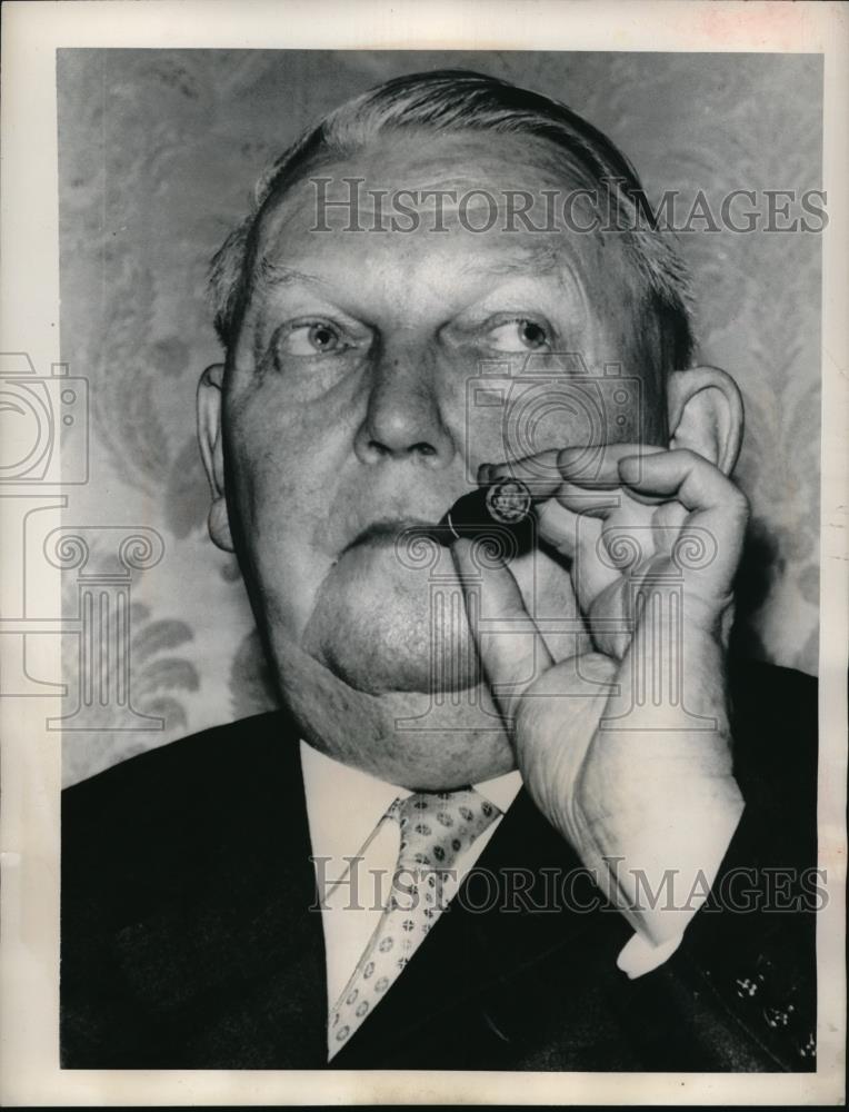 1964 Press Photo West German Chancellor Ludwig Erhard in Copenhagen, Denmark - Historic Images
