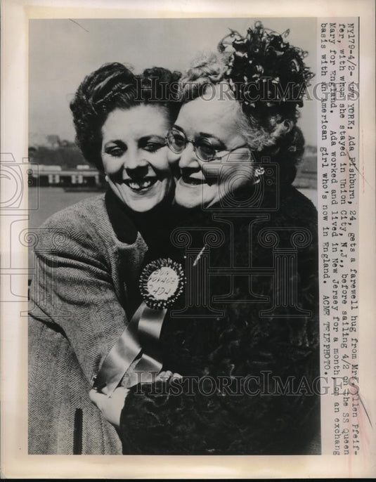 1949 Press Photo NYC, British Ada Fishburn in work exchange program - neb50745 - Historic Images