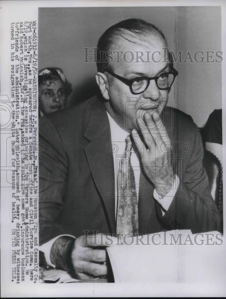 1956 Press Photo J.M. Ferguson Jr. Houston Fire Casualty Co. - neb51791 - Historic Images