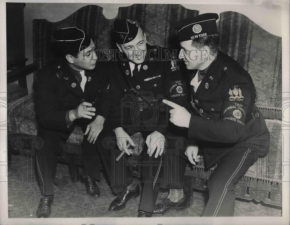 1937 Press Photo Amnerican Legion in NYC, Al Martin,Vin Boscaineman,E Buston - Historic Images