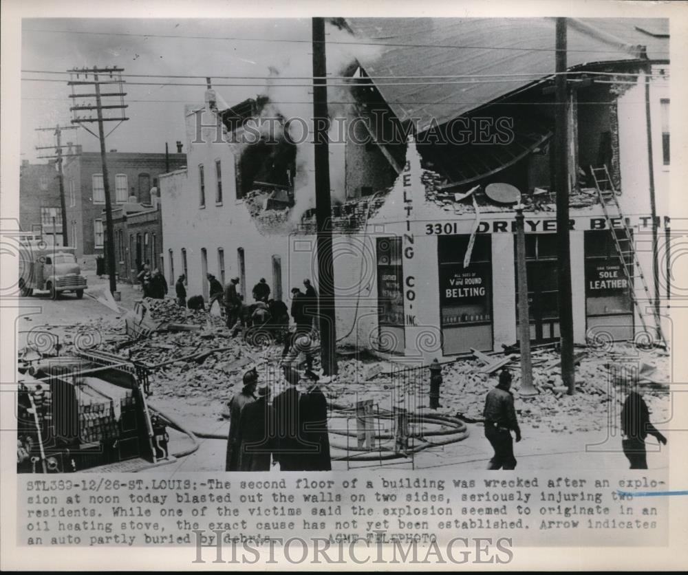 1952 Press Photo St Louis, Mo building destroyed by an explosion - neb51240 - Historic Images