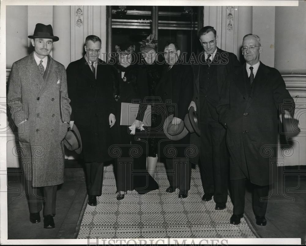 1941 Press Photo Francis Biddle, Rep. Robert Ramspeck, Frances Perkins Rep. - Historic Images