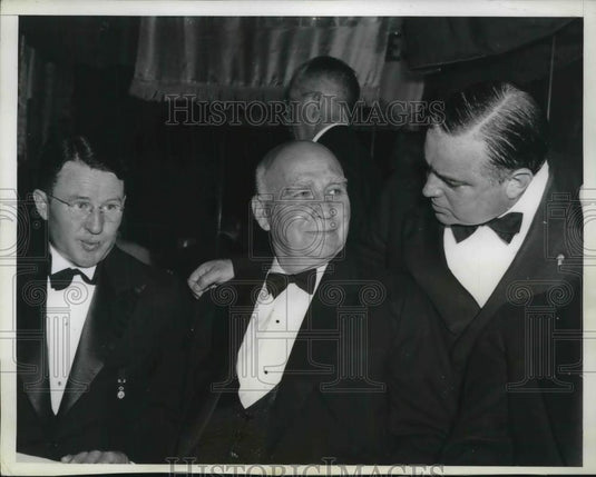 1938 Press Photo Daniel J. Doherty Gov. Frank E. Merriam, Mayor Laguardia - Historic Images